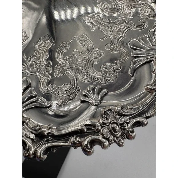Old Sheffield Silverplate Salver by Corbell & Co Round Tray Silver Over Copper